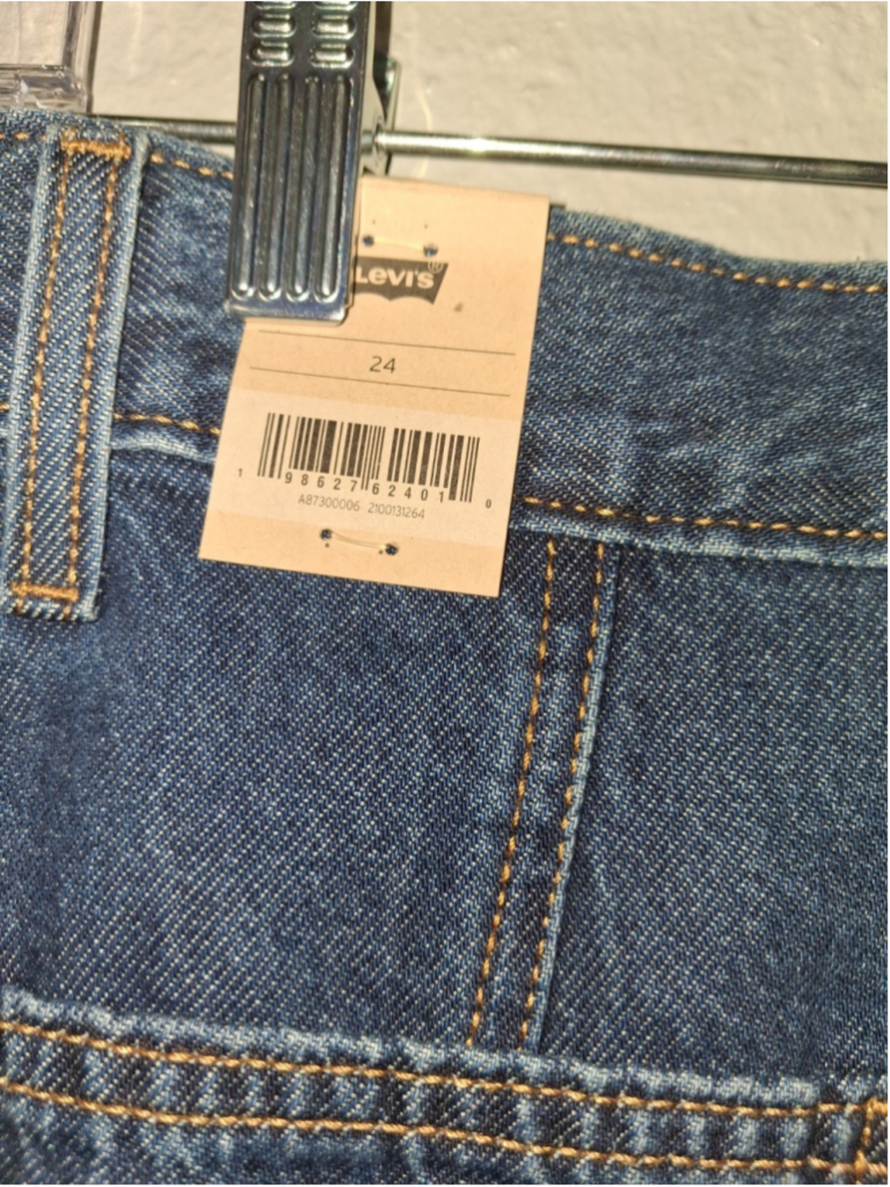 Levis Strauss Womens Dark Blue Jeans Skirt Size 24 Length 25 NWTS - Picture 6 of 7